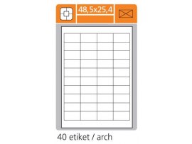 Print etikety A4 pro laserový a inkoustový tisk - 48,5 x 25,4 mm (40 etiket / arch)