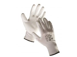 Ochranné rukavice bezešvé - BUNTING / bílé / vel.9