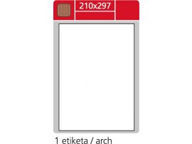 Print etikety A4  pro laserový a inkoustový tisk - 210 x 297 mm (1 etiketa / arch) / hnědé (karton)