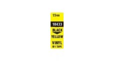 Pásky D1 vinylové permanentní - 19 mm x 5,5 m / černý tisk / žlutá páska