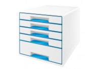 Zásuvkový box WOW - modrá / 4+1 zásuvky