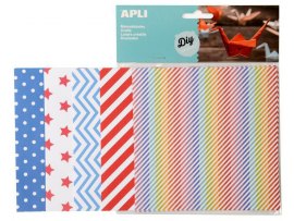 Origami papír APLI / 15 x 15 cm / mix barevných vzorů / 50 ks