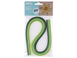 Quilling APLI papírové proužky / mix zelených barev / 120 ks