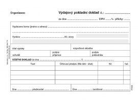 Baloušek výdajový pokladní doklad i pro podvojné účetnictví - A6 / nečíslovaný / 50 listů / NCR / PT050