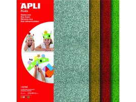 Pěnovka A4 APLI - 4 barvy / třpytky mix 2