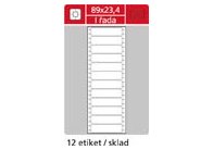 Tabelační etikety s vodící drážkou  - 89 x 23,4 mm jednořadé 6000 etiket / 500 skladů
