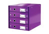 Zásuvkový box Leitz Click & Store - 4 zásuvky / purpurová