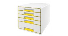 Zásuvkový box WOW - žlutá / 4+1 zásuvky