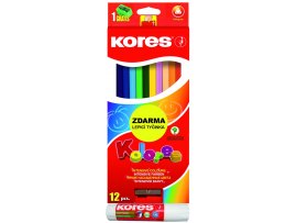Kores Kolores pastelky trojhranné - 12 barev + lepidlo