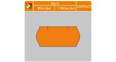 Etikety do etiketovacích kleští - 26 x 12 mm Contact / oranžová