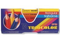 Pastelky Triocolor - 12 barev / lakované / silné