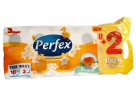 Perfex Deluxe toaletní papír s vůní broskve 3-vrstvý 10ks Perfex Deluxe toaletní papír s vůní broskve 3-vrstvý 10ks