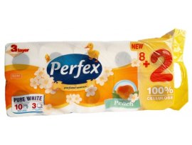 Papír toaletní Perfex Deluxe s vůní broskve / 3-vrstvý 10 ks Papír toaletní Perfex Deluxe s vůní broskve / 3-vrstvý 10 ks