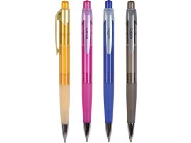 Kuličkové pero Spoko 0112 - barevný mix transparentní