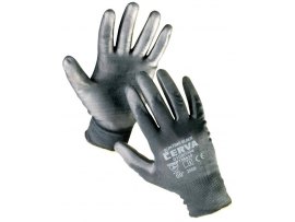 Ochranné rukavice bezešvé - BUNTING / černé / vel.8