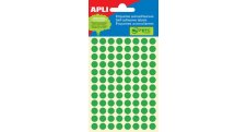 Samolepicí kolečka APLI barevná - prům. 8 mm / 288 etiket / zelená