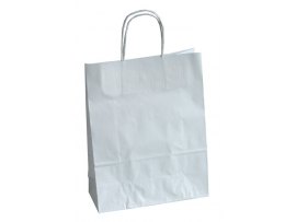 Tašky papírové kroucená ucha - bílá / 230 x 100 x 320 mm Tašky papírové kroucená ucha - bílá / 230 x 100 x 320 mm