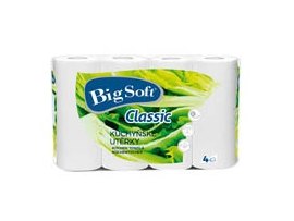BigSoft papírové utěrky v roli Classic 2-vrstvé 4ks BigSoft papírové utěrky v roli Classic 2-vrstvé 4ks