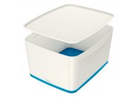 Organizační box MyBox - s víkem L / bílo - modrá Organizační box MyBox - s víkem L / bílo - modrá