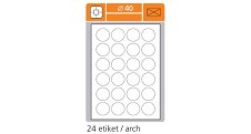 Print etikety A4 pro laserový a inkoustový tisk - kulaté průměr 40 mm (24 etiket / arch)