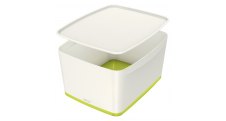 Organizační box MyBox - s víkem L / bílo - zelená