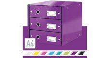 Zásuvkový box Leitz Click & Store - 3 zásuvky / fialová