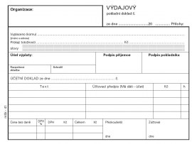MSK 41 výdajový pokladní doklad nečíslovaný 100 listů NCR A6 MSK 41 výdajový pokladní doklad nečíslovaný 100 listů NCR A6