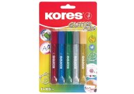 Lepidlo Kores Glitter Glue - 5 x 10,5 ml / klasické barvy Lepidlo Kores Glitter Glue - 5 x 10,5 ml / klasické barvy
