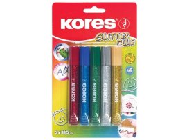 Lepidlo Kores Glitter Glue - 5 x 10,5 ml / klasické barvy Lepidlo Kores Glitter Glue - 5 x 10,5 ml / klasické barvy