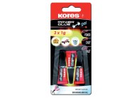 Vteřinová lepidla Kores - Power Glue gel 3 x 1g Vteřinová lepidla Kores - Power Glue gel 3 x 1g