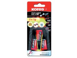 Vteřinová lepidla Kores - Power Glue gel 3 x 1g