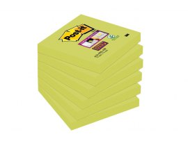 Samolepicí bločky Post-it silně lepící - 76 mm x 76 mm / 90 lístků / neon zelená