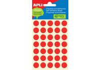 Samolepicí kolečka APLI barevná - prům. 13 mm / 175 etiket / červená