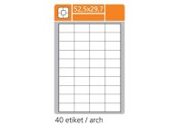 Print etikety A4 PLUS pro laserový a inkoustový tisk - 52,5 x 29,7 mm (40 etiket / arch) Print etikety A4 PLUS pro laserový a inkoustový tisk - 52,5 x 29,7 mm (40 etiket / arch)