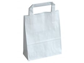 Tašky papírové plochá ucha - bílá / 180 x 80 x 250 mm Tašky papírové plochá ucha - bílá / 180 x 80 x 250 mm