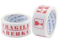 Lepicí páska s textem - 50 mm x 66 m / křehké Lepicí páska s textem - 50 mm x 66 m / křehké