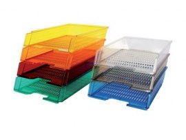 Kancelářský box na spisy Office transparentní - hnědá / transparentní Kancelářský box na spisy Office transparentní - hnědá / transparentní