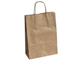 Tašky papírové kroucená ucha - hnědá / 230 x 100 x 320 mm Tašky papírové kroucená ucha - hnědá / 230 x 100 x 320 mm