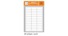 Print etikety A4 pro laserový a inkoustový tisk - 64 x 21 mm (39 etiket / arch)