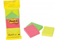 Samolepicí bločky Post-it - 51 mm x 38 mm / 3 x 100 lístků neon