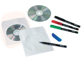 Obálky na CD / DVD - 100 ks / bílá