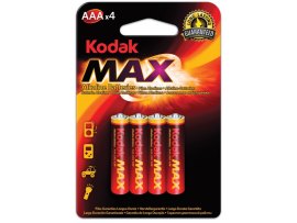Baterie Kodak alkalické - baterie mikrotužková AAA 1,5 V / 4 ks