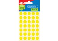 Samolepicí kolečka APLI barevná - prům. 13 mm / 175 etiket / žlutá Samolepicí kolečka APLI barevná - prům. 13 mm / 175 etiket / žlutá