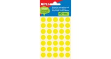 Samolepicí kolečka APLI barevná - prům. 13 mm / 175 etiket / žlutá