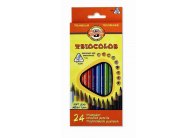 Pastelky Triocolor - 24 barev / lakované / slabé Pastelky Triocolor - 24 barev / lakované / slabé