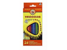 Pastelky Triocolor - 24 barev / lakované / slabé