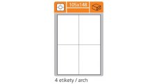 Print etikety A4 pro laserový a inkoustový tisk - 105 x 148 mm (4 etikety / arch)