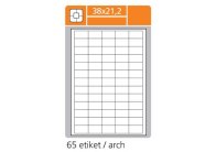 Print etikety A4 PLUS pro laserový a inkoustový tisk - 38 x 21,2 mm (65 etiket / arch) Print etikety A4 PLUS pro laserový a inkoustový tisk - 38 x 21,2 mm (65 etiket / arch)