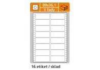 Tabelační etikety s vodící drážkou dvouřadé - 89 x 36,1 mm dvouřadé 8000 etiket / 500 skladů