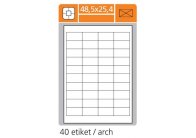 Print etikety A4 PLUS pro laserový a inkoustový tisk - 48,5 x 25,4 mm (40 etiket / arch) Print etikety A4 PLUS pro laserový a inkoustový tisk - 48,5 x 25,4 mm (40 etiket / arch)